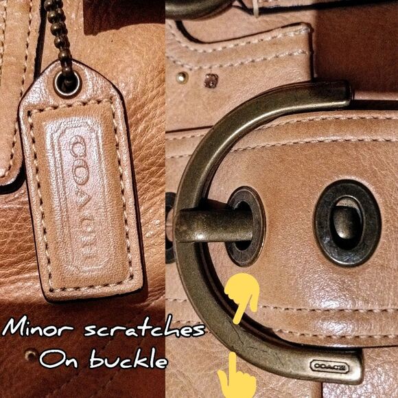 COACH tan Rhinestone leather bag - Picture 7 of 11